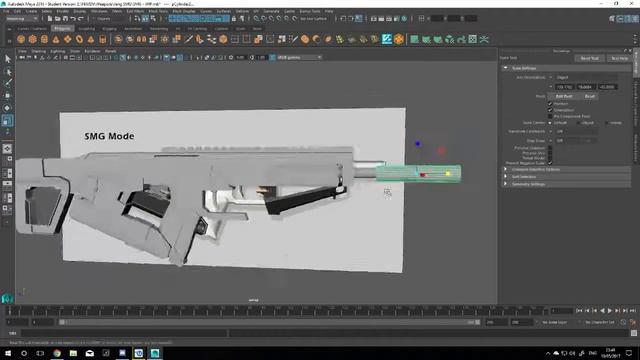 SMG 3D Model - Mid Project Progress Timelapse (Maya 2016) смотреть онлайн