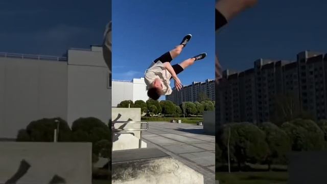 Классные паркур связки на крутом споте #freerunning смотреть онлайн