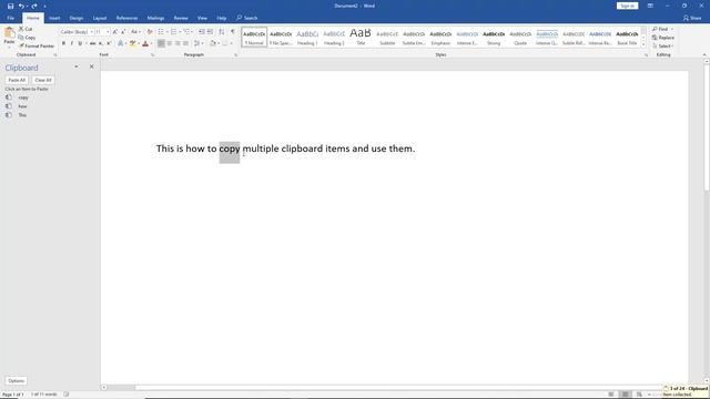 How to create multiple clipboard items in Word 2019 смотреть онлайн