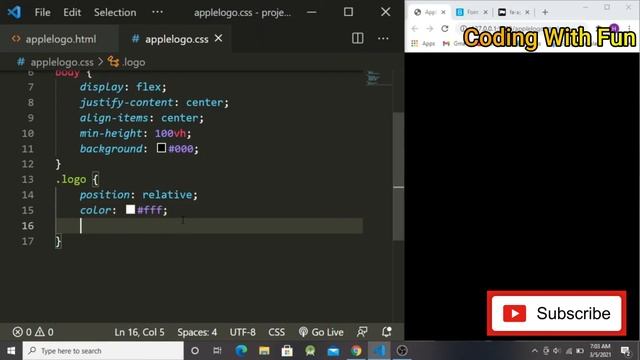 CSS3 Glowing Apple Logo Animation Effects | Qucik CSS Animation | coding with fun смотреть онлайн