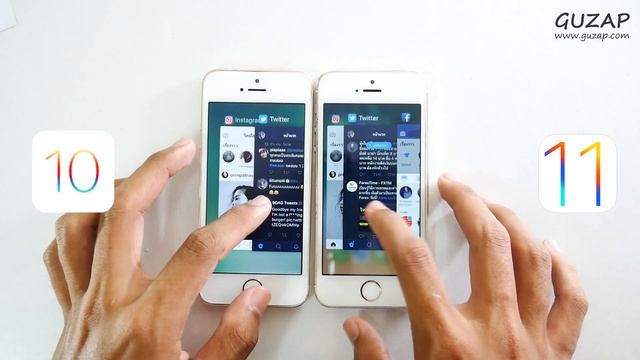 รีวิว iPhone 5s iOS 10.3.3 vs iOS 11 ตัวล่าสุด ใครอัพแล้วก็ขอให้โชคดี смотреть онлайн