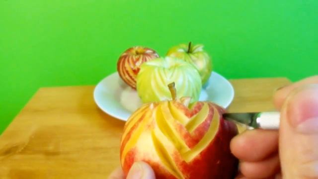 Art In Apples Flower - Fruit Carving 'Apple Heart LOVE Flowers' Tutorial смотреть онлайн