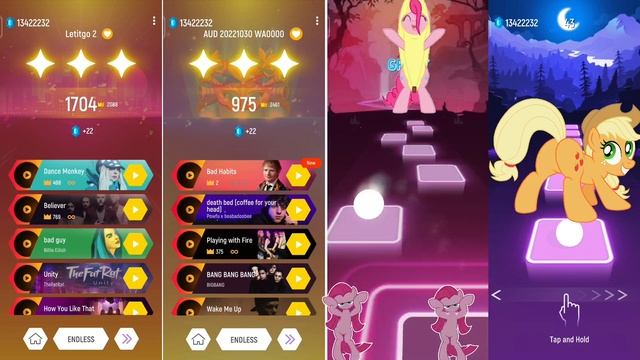 Rainbow Dash - Applejack - Twilight Sparkle - Pinkiepie Song TilesHop EDM Rush #mlp #rainbowdash