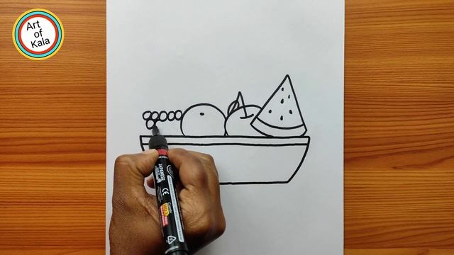 Easy Fruit Basket Drawing | Art of Kala смотреть онлайн
