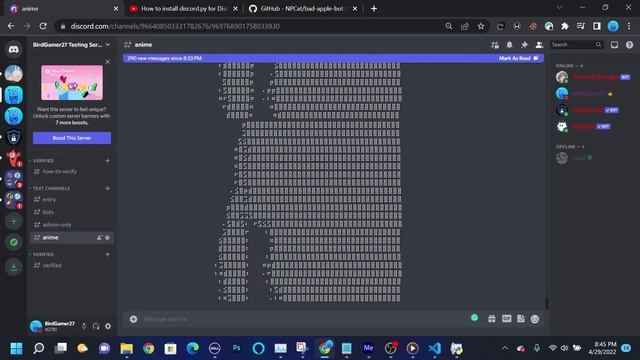 Bad Apple on Discord Messages! смотреть онлайн