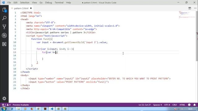JavaScript STAR PATTERN 3 | JavaScript STAR PATTERN SERIES смотреть онлайн