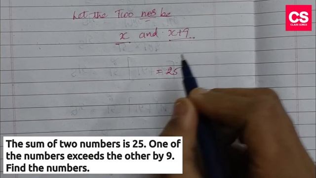 The Sum Of Two Numbers Is 25. One Of The Numbers Exceeds The Other By 9. Find The Numbers?-CS смотреть онлайн