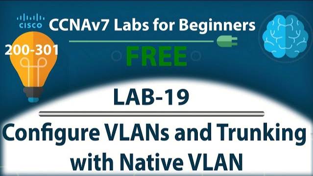 Configure VLANs And Trunking With Native VLAN - Lab19 | Free CCNA 200-301 Lab Course