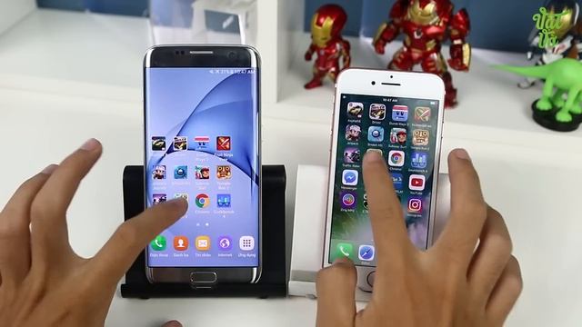 Vật Vờ| So sánh hiệu năng iPhone 7 & Galaxy S7 Edge смотреть онлайн