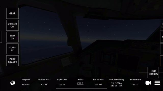 Infinite Flight Gameplay on mobile devices - Night time flight relaxing смотреть онлайн