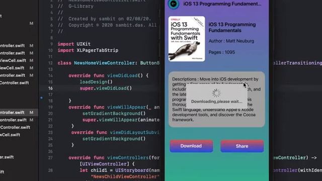 G-Library App | iOS App Development & Review | Used GoogleNews API for G-News | part 2 смотреть онлайн