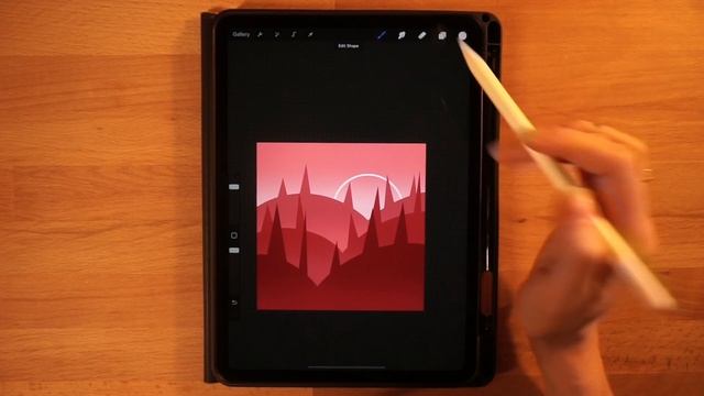Procreate Step by Step Tutorial for Beginners - Red Landscape смотреть онлайн