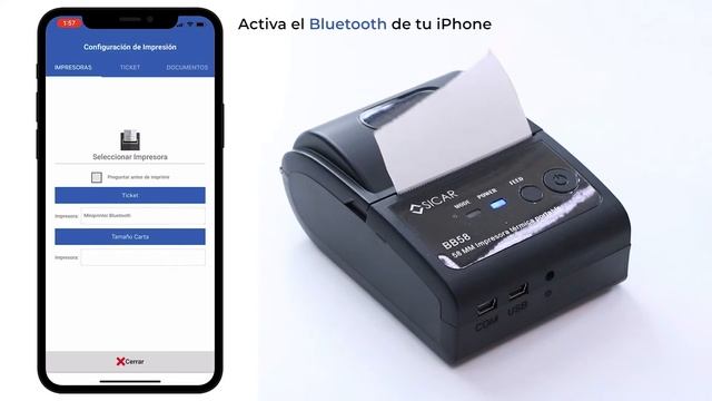 ¿CÓMO INSTALAR LA IMPRESORA DE TICKETS BLUETOOTH EN IPHONE? IMPRESORA BB58 - SICAR.MX смотреть онлайн