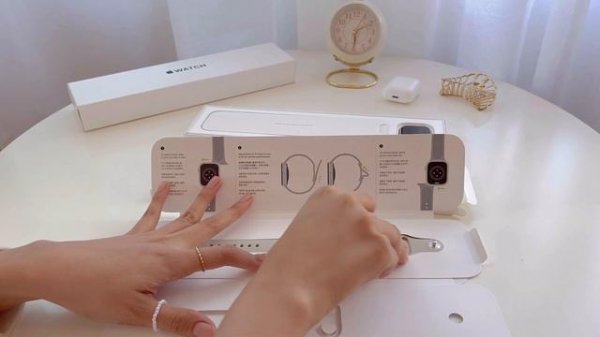  Apple Watch SE 2⌚️✨สี  Starlight 40 mm | Aesthetic unboxing and set up. 🫶🏻💖