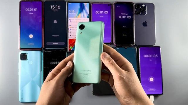 12 Phones Timer ON | Alarm Clock Samsung | Honor | Xiaomi | IPhone 14 PRO vs IPhone 8 Plus | Huawei смотреть онлайн