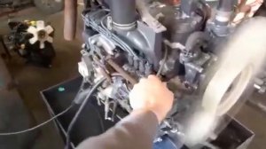 Запуск дизельного двигателя KUBOTA V2203 со спецтехники