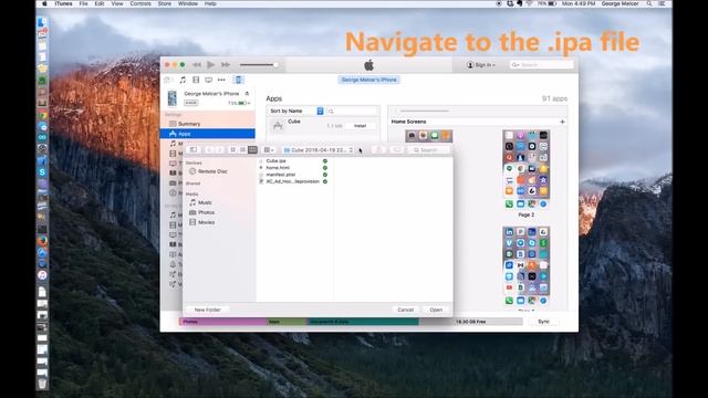 Installing A iOS App From An .IPA File Using iTunes смотреть онлайн