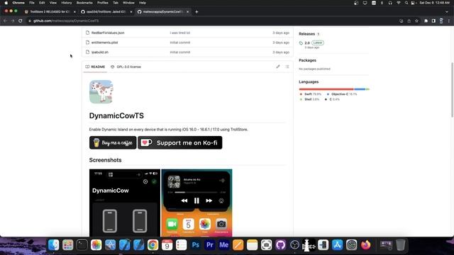iOS 16.0 - 16.6.1 / 17.0 TROLLSTORE 2 Amazing Tweak: DynamicCowTS (Dynamic Notch For All Devices) смотреть онлайн