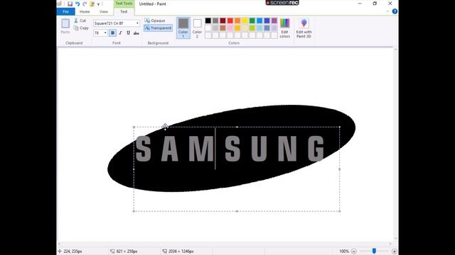 How to draw SAMSUNG LOGO in MS Paint step by step смотреть онлайн