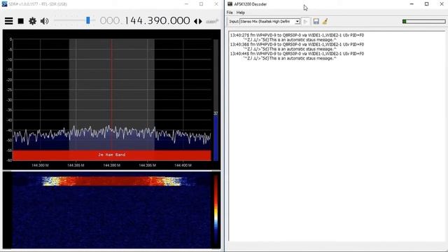 AFSK1200 decoding APRS packets received by an RTL-SDR смотреть онлайн