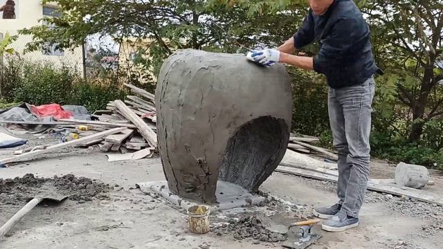 Awesome garden apple design from cement material - Work skills смотреть онлайн