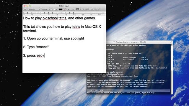 Tetris in Mac OS X Terminal смотреть онлайн