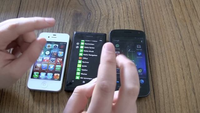 Apple iPhone 4S vs Nokia Lumia 800 vs Galaxy Nexus смотреть онлайн