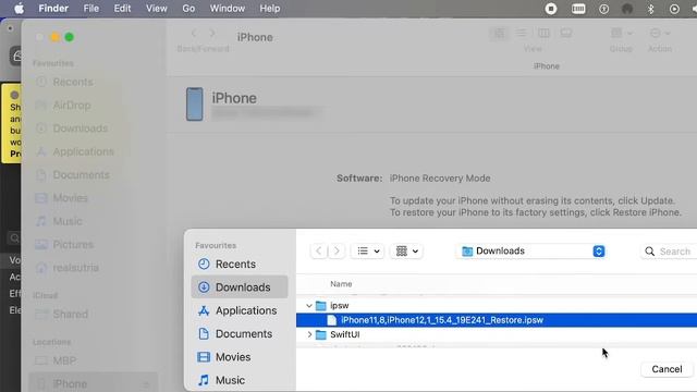 Restore iPhone using IPSW file without itunes through Finder смотреть онлайн