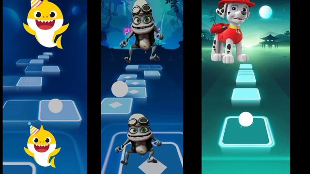 baby shark vs crazy frog vs Paw Patrol Marshall - Tiles Hop EDM Rush смотреть онлайн