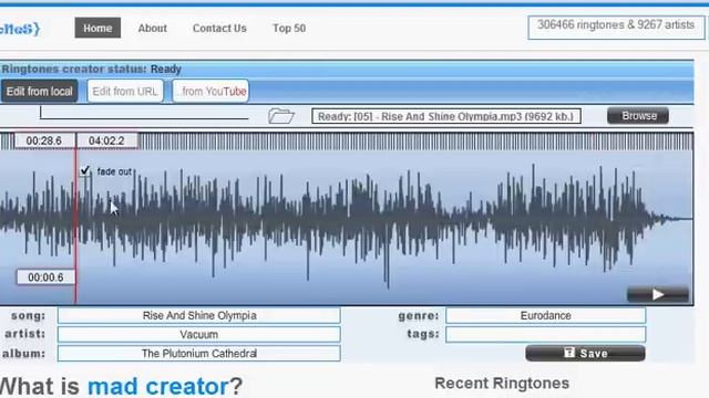 Are you ready to create your very own ringtone? Mad Ringtones makes it easy. смотреть онлайн