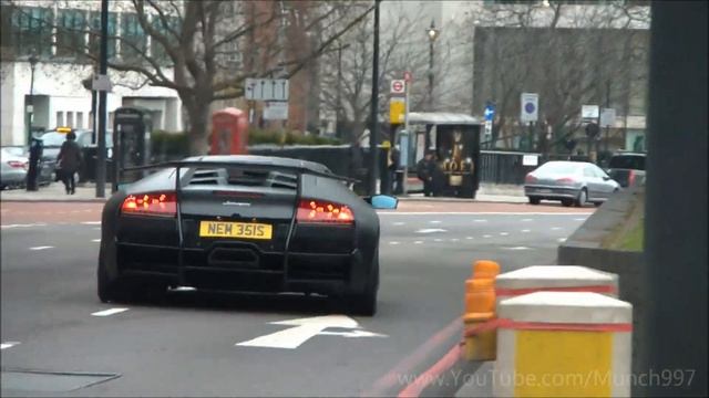 Matte black Lamborghini Murcielago LP670-4 SV Acceleration смотреть онлайн