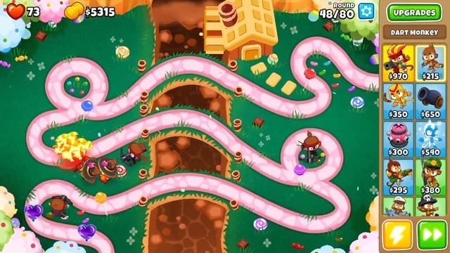 Bloons td 6 : ( CANDY FALLS ) on hard mode , using only wizard monkey and dart monkey смотреть онлайн