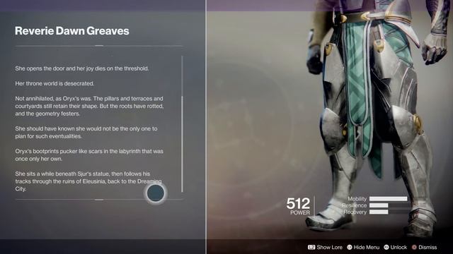 Ruins Of Eleusinia - Mara Sov's Throne World (Reverie Dawn Graves Lore - Destiny 2: Forsaken) смотреть онлайн