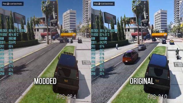 GTA 5 : Naturalvision Photorealistic Mod vs Without Mod FPS Test R9 280X FX 8350 смотреть онлайн