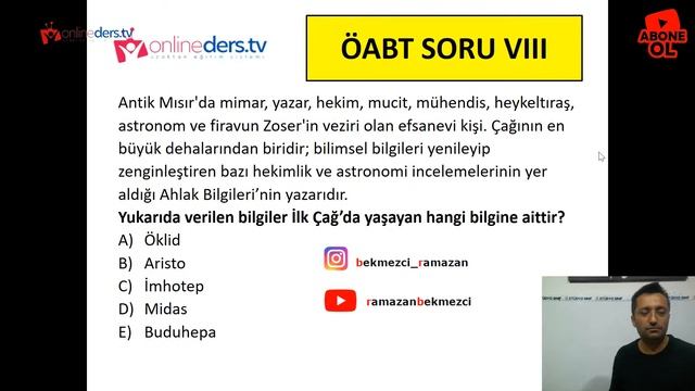 onlineders.tv ÖABT Tarih Canlı Soru Çözümü - Ramazan BEKMEZCİ смотреть онлайн