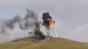 Пожар и разрушение ветряной турбины