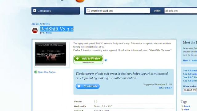 RedShift - Firefox Skin смотреть онлайн