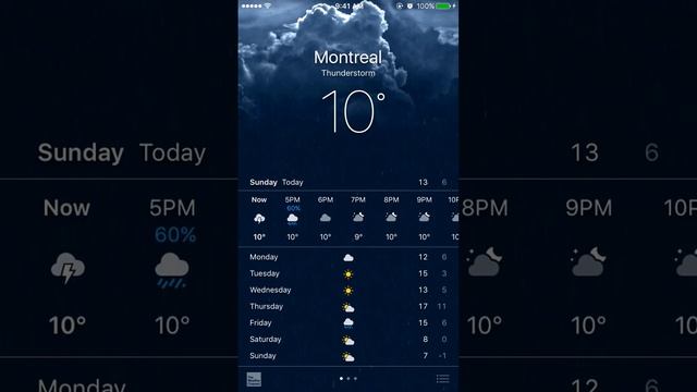 Thunderstorm iOS 9 Weather App смотреть онлайн