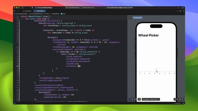 SwiftUI Horizontal Wheel Picker - Custom Picker - IOS 17 - Xcode 15