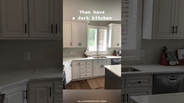 Painting Kitchen Cabinets with ALL-IN-ONE Paint! смотреть онлайн