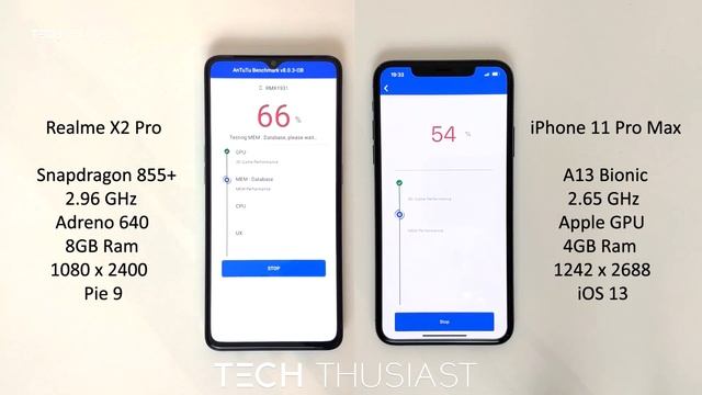 Realme X2 Pro vs iPhone 11 Pro Max: Antutu Benchmark смотреть онлайн