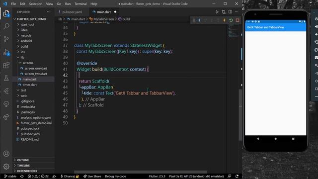 Flutter Tutorial - GetX Step by Step TabBar & TabBarView Demo смотреть онлайн