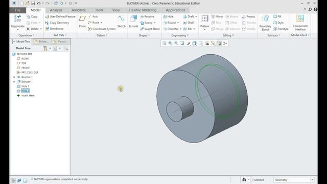 PTC-CREO beginners tutorials #10 | Blower part смотреть онлайн