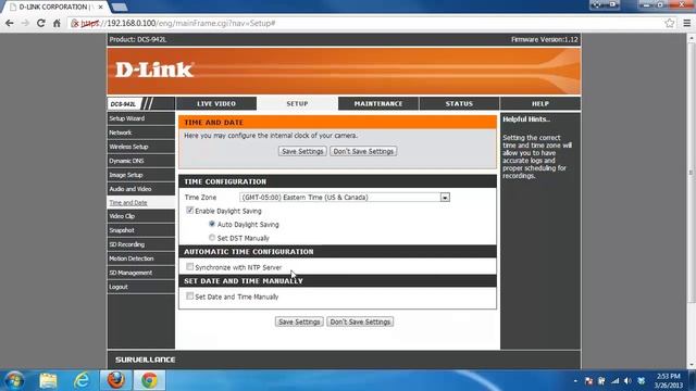 How to configure time on a Mydlink camera смотреть онлайн