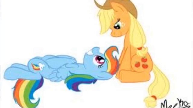 Applejack X Rainbow Dash - Sunburn