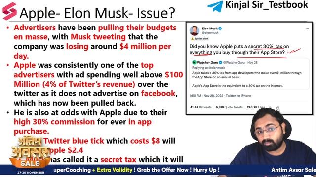 Apple Threatens Twitter With App Store Ban | Elon Musk Calls It War- How Will He Respond | Kinjal смотреть онлайн