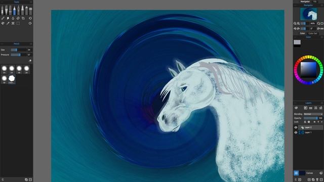 Unicorn - Vortex: Time-lapse - digital art - Rebelle 3 & Ecamm 2019 - Wacom Cintiq смотреть онлайн