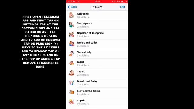 HOW TO ADD OR REMOVE TRENDING STICKERS IN TELEGRAM APP IOS смотреть онлайн