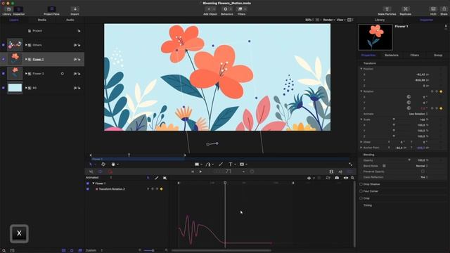 Blooming Flowers Animation - Apple Motion 5 Tutorial смотреть онлайн
