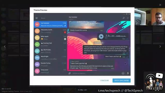 Telegram Desktop Themes Demo смотреть онлайн